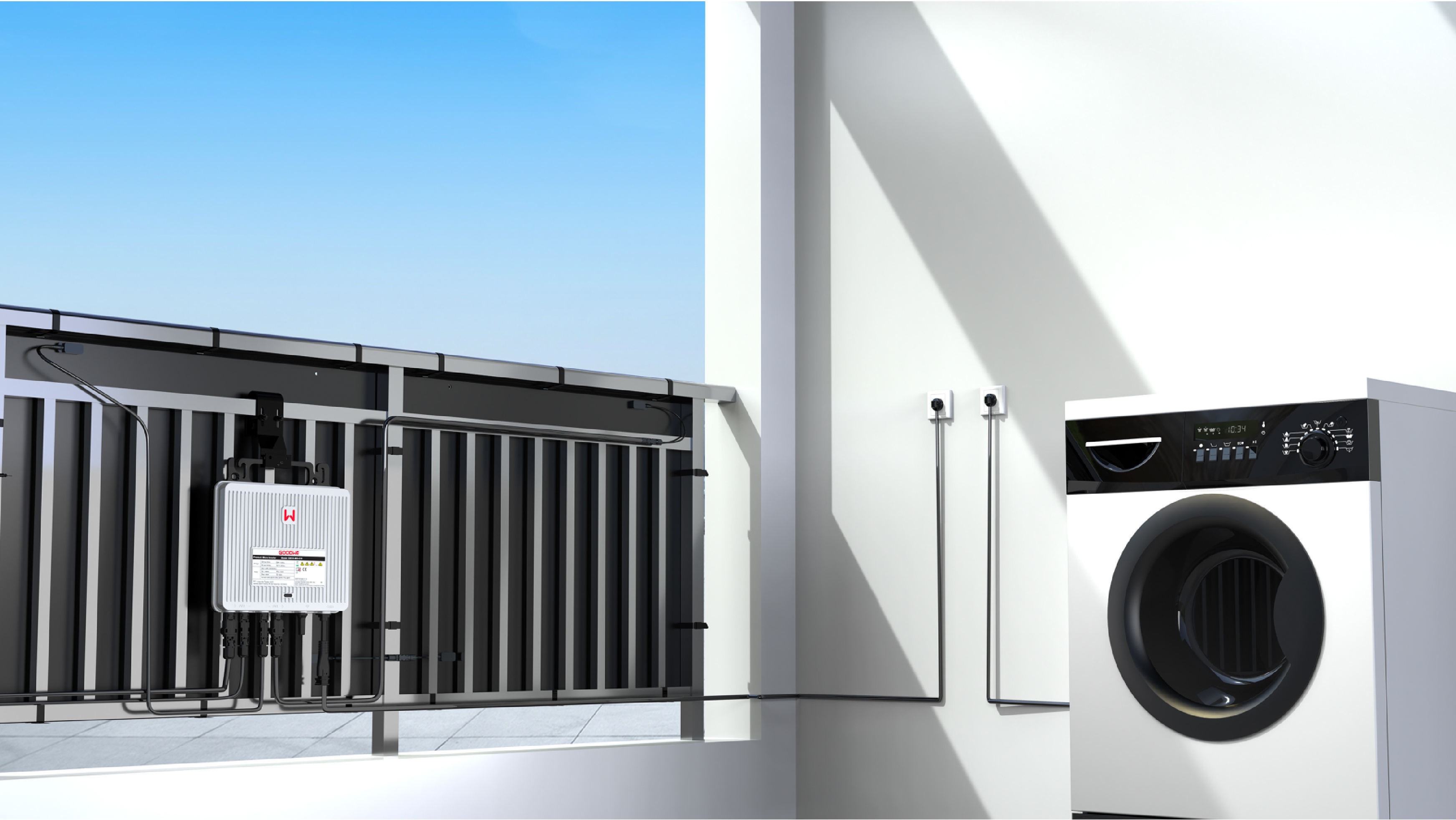 Suncake products are used together with a micro inverter on the balcony